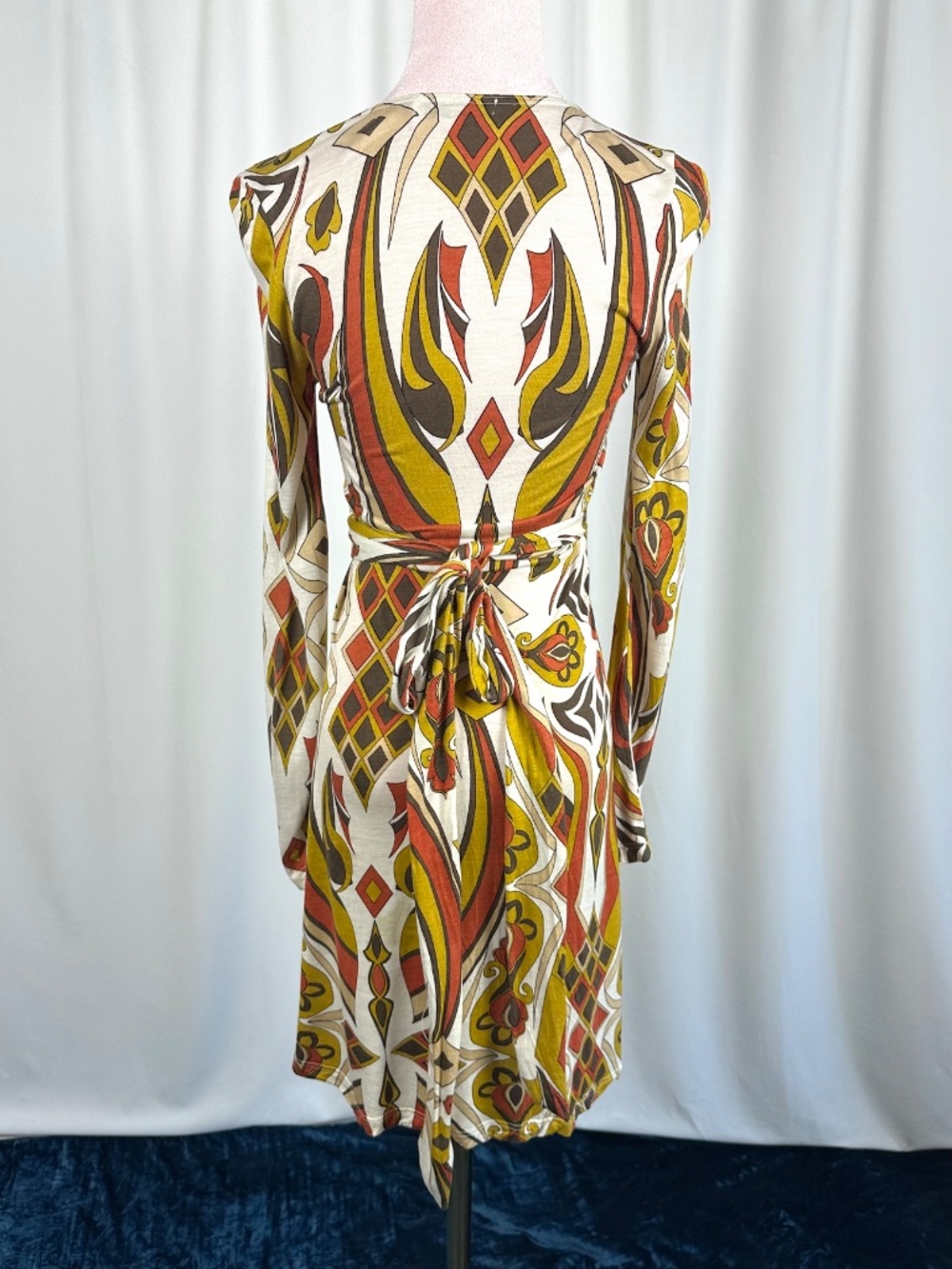 Vintage Crystal Candy USA Retro Geometric Wrap Dress XS - Picture 9 of 16